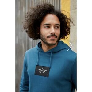 Mini Cooper Teal Logo Patch Hoodie Sweatshirt Mini Lifestyle Collection Sz L